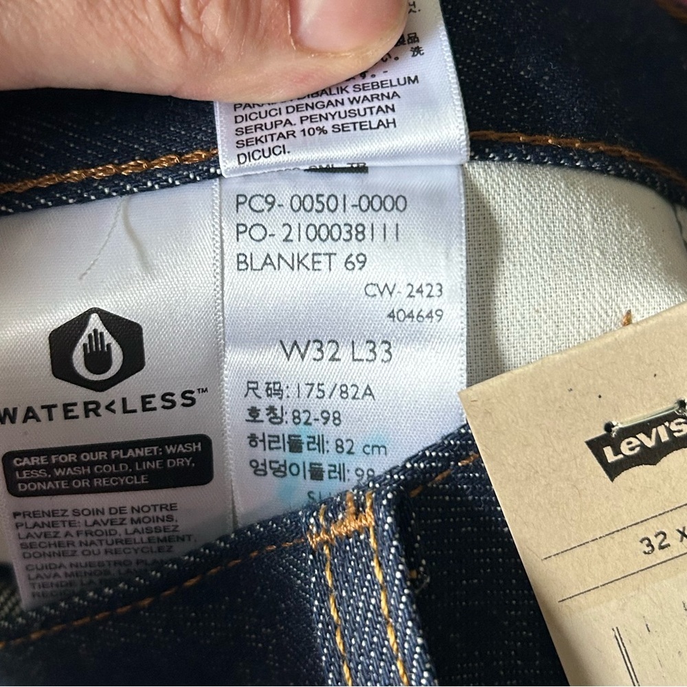 NWT Levi's 501 Dark Wash Jeans Size 32x33 - Picture 10 of 10